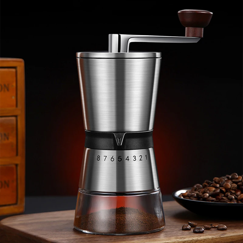 Burr Hand Grinder - Macinacaffè Manuale Regolabile a 8 Livelli