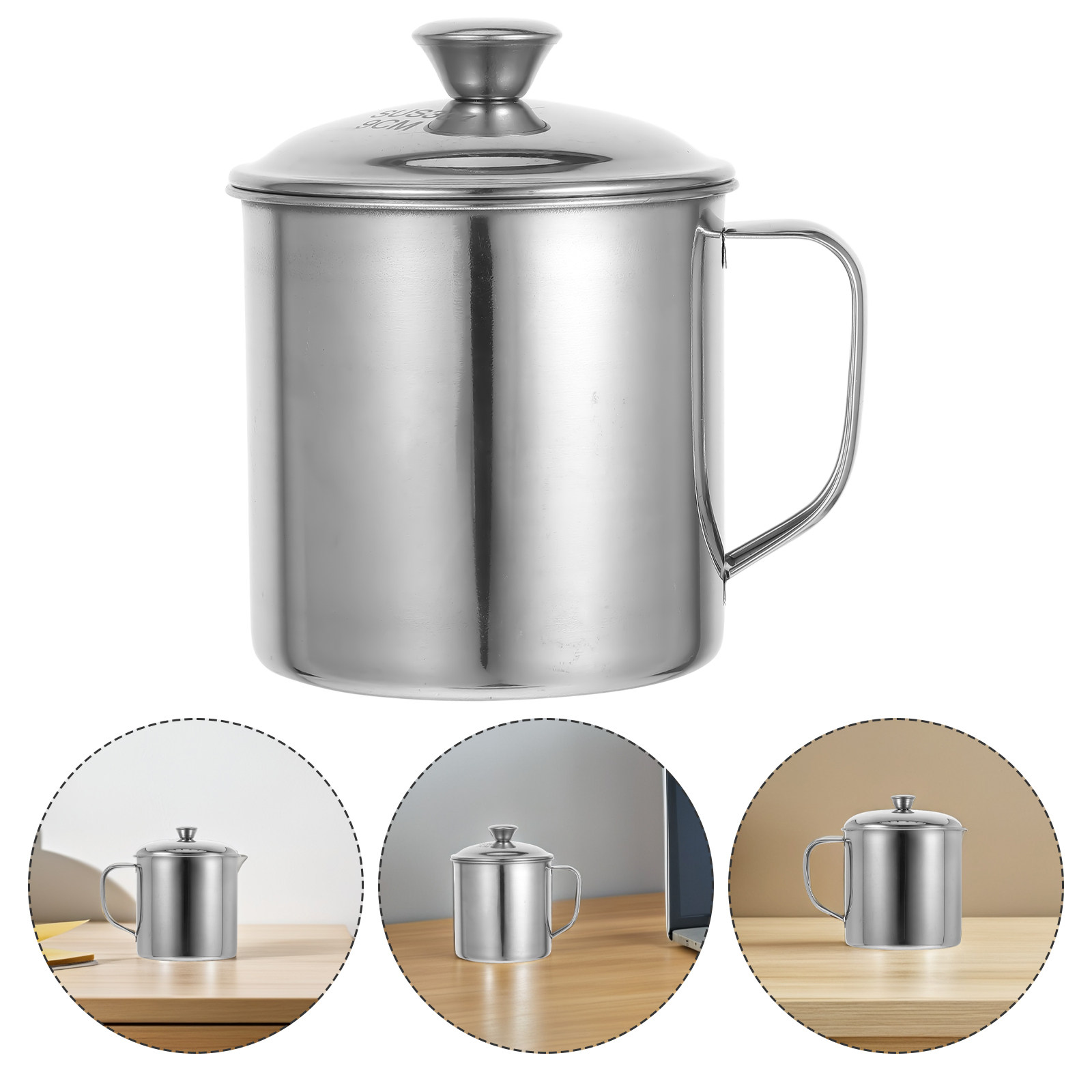 Coffee Tea & Espresso Appliances - Tazza in acciaio inossidabile con coperchio,