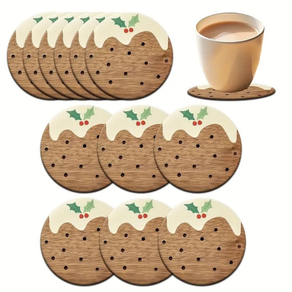 Coffee Tea And Sugar Set - Set di Sottobicchieri in Legno Stile
