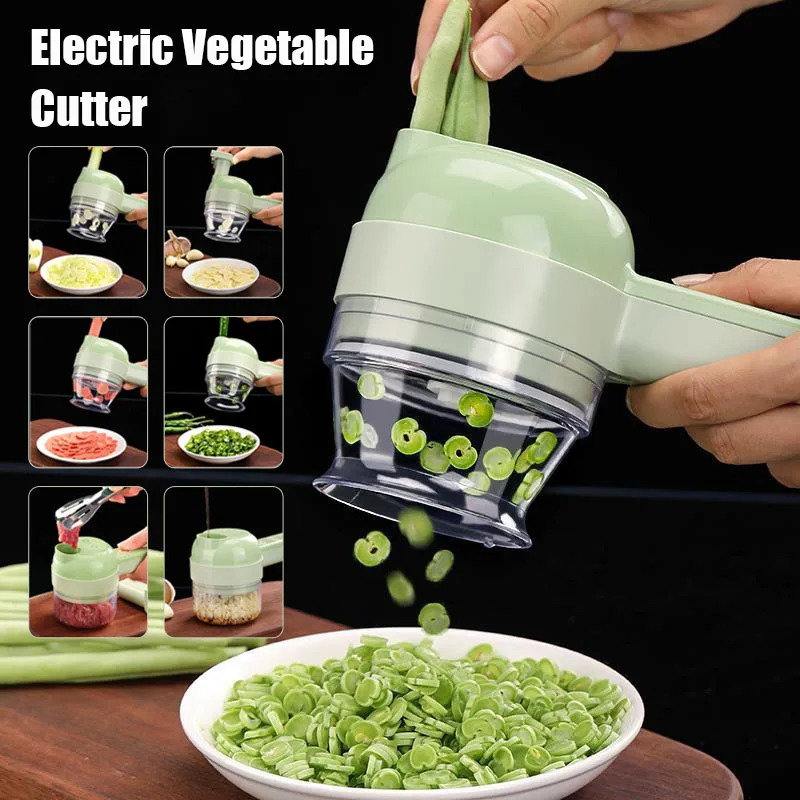 Burr Hand Grinder - Tagliaverdure Elettrico 4 in 1, Sbucciatore,